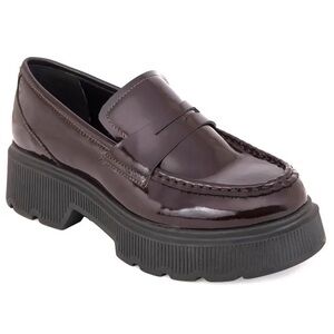 Kenneth Cole Burgundy Platform Loafers